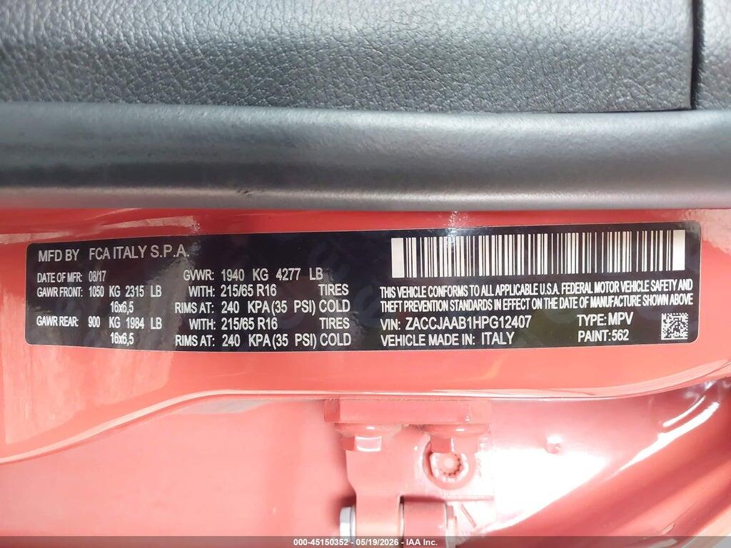 ZACCJAAB1HPG12407 2017 JEEP RENEGADE photo no. 9