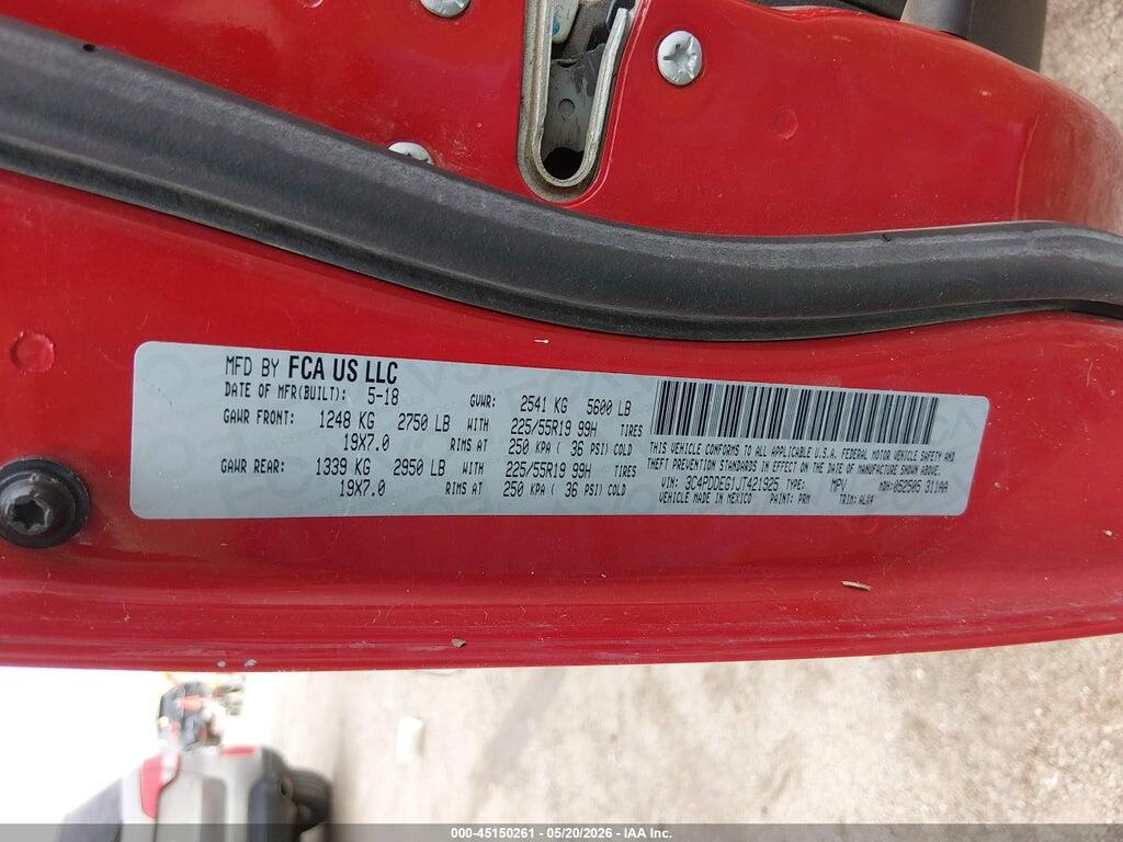 3C4PDDEG1JT421925 2018 DODGE JOURNEY photo no. 9