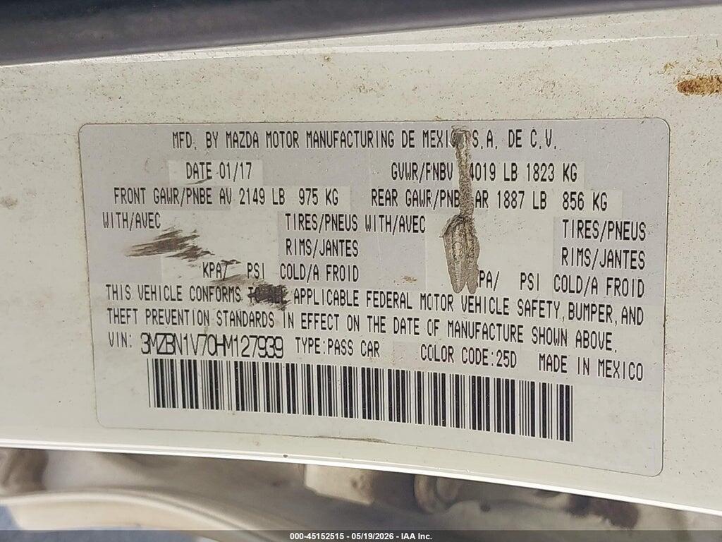 3MZBN1V70HM127939 2017 MAZDA MAZDA3 photo no. 9