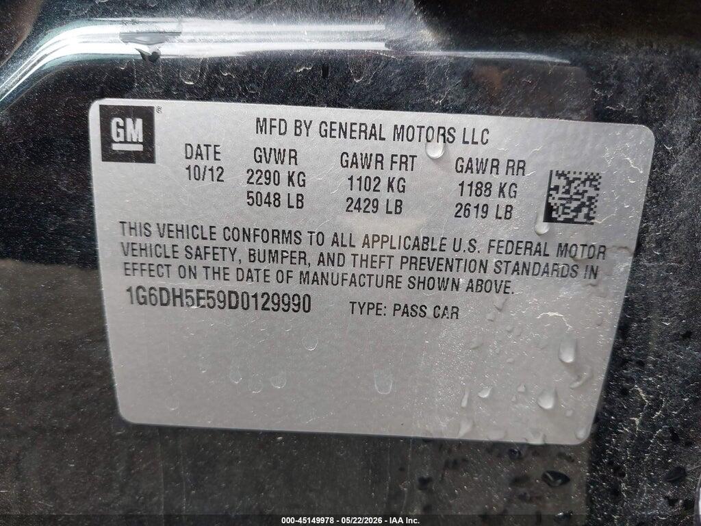 1G6DH5E59D0129990 2013 CADILLAC CTS photo no. 9