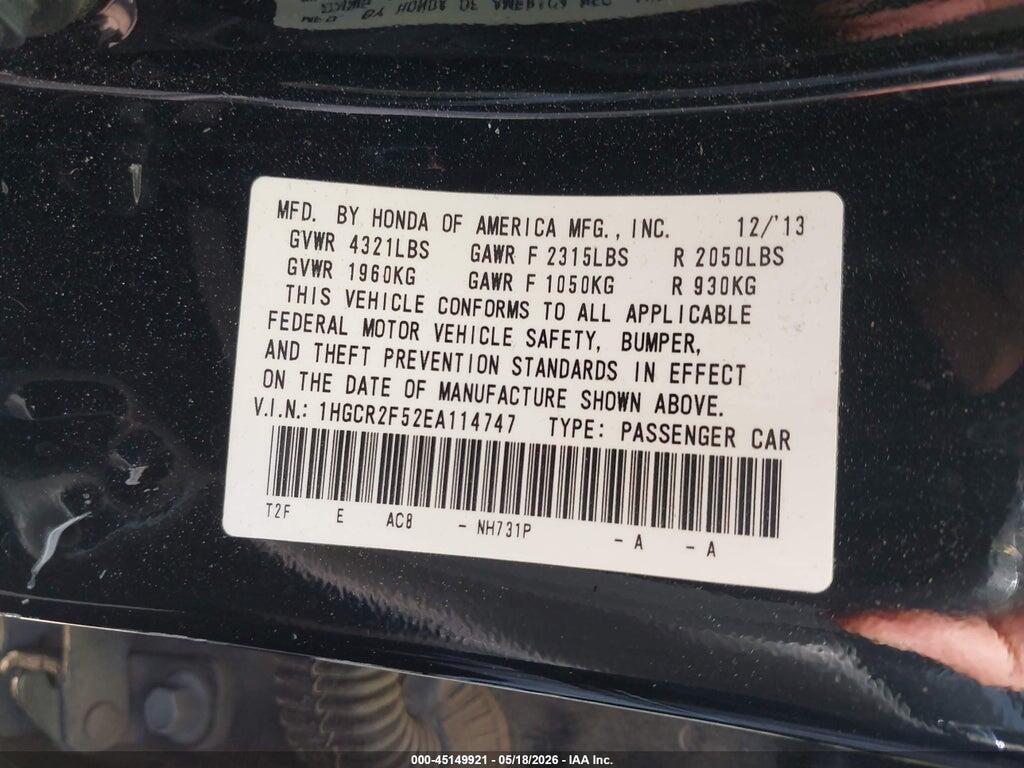 1HGCR2F52EA114747 2014 HONDA ACCORD photo no. 9