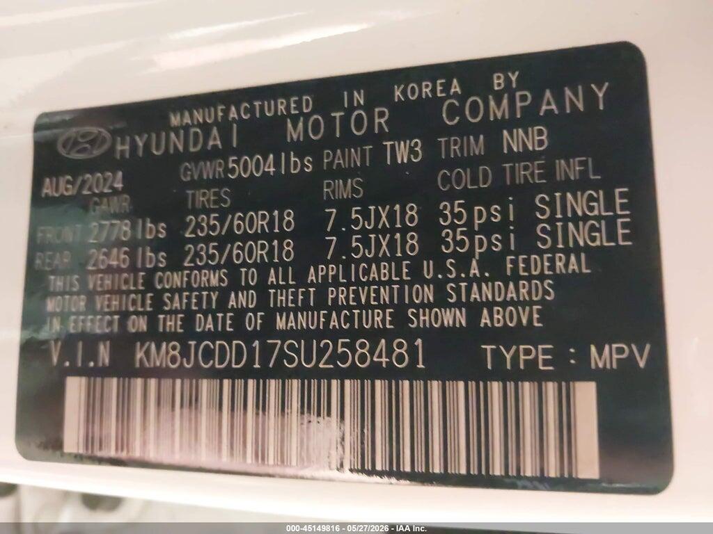 KM8JCDD17SU258481 2025 HYUNDAI TUCSON HYBRID photo no. 9