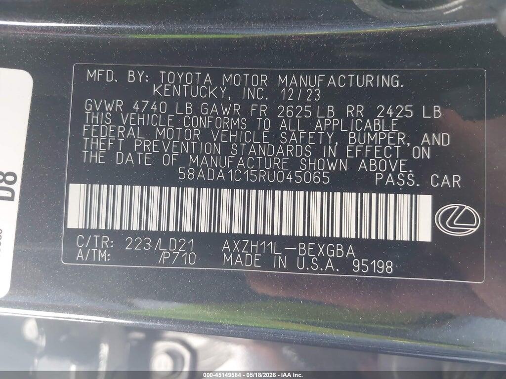 58ADA1C15RU045065 2024 LEXUS ES 300H photo no. 9