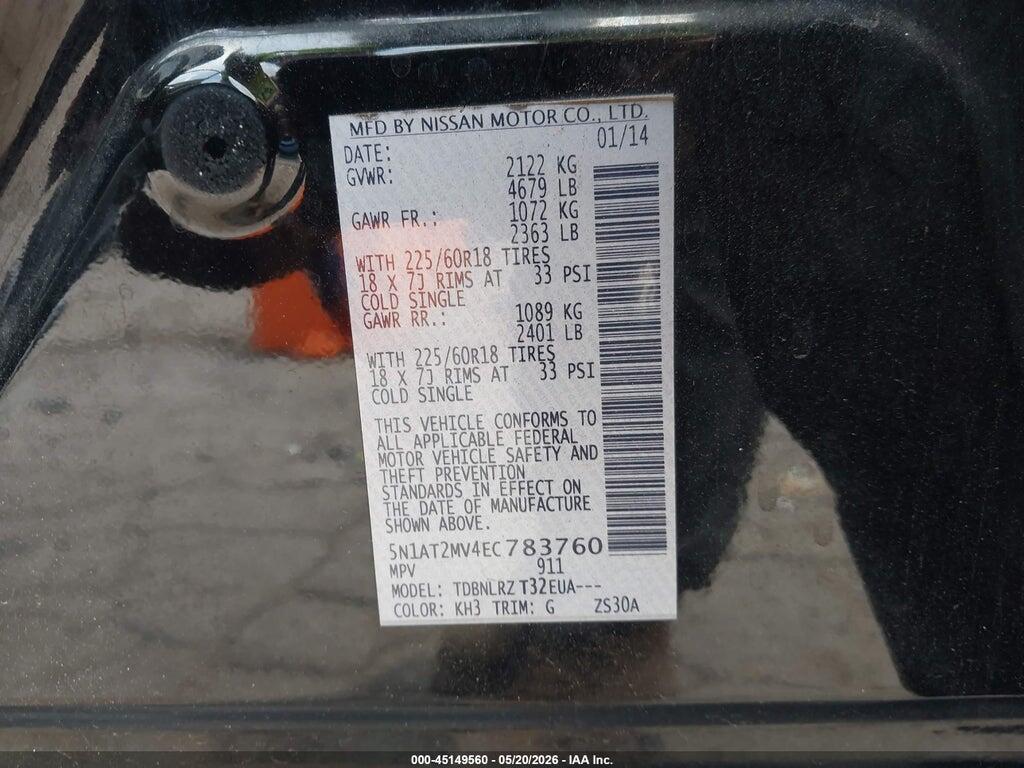 5N1AT2MV4EC783760 2014 NISSAN ROGUE photo no. 9