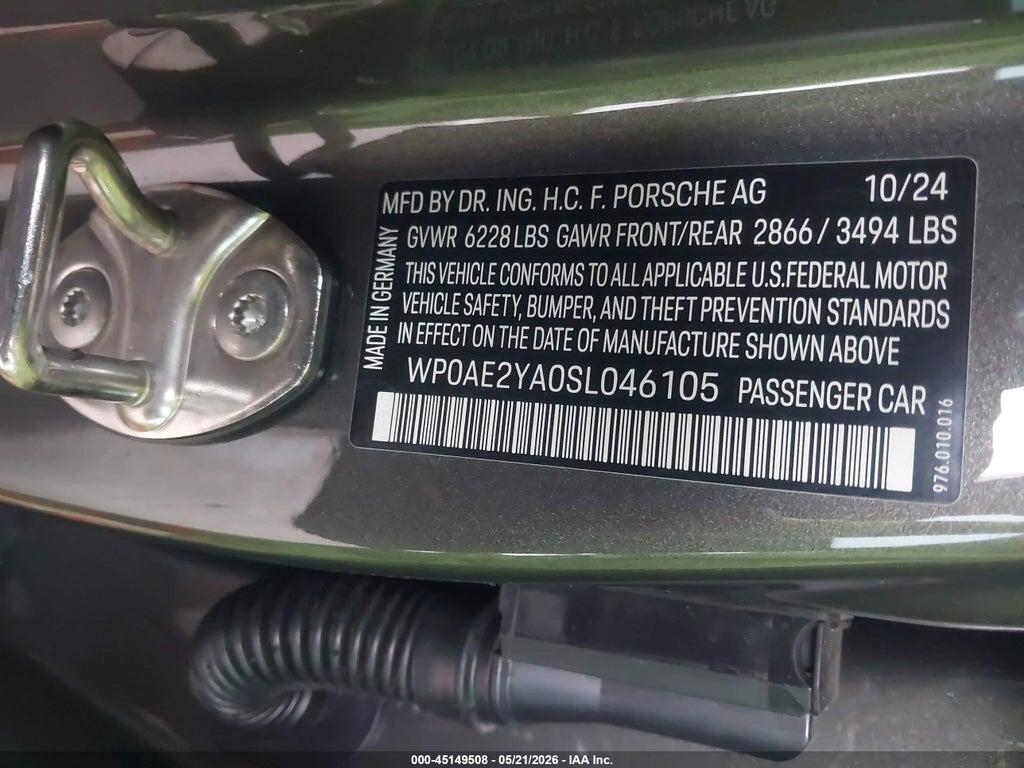 WP0AE2YA0SL046105 2025 PORSCHE PANAMERA E-HYBRID photo no. 9