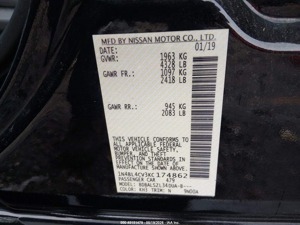 1N4BL4CV3KC174862 2019 NISSAN ALTIMA photo no. 9