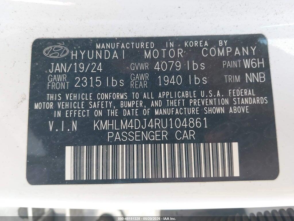 KMHLM4DJ4RU104861 2024 HYUNDAI ELANTRA HYBRID photo no. 9