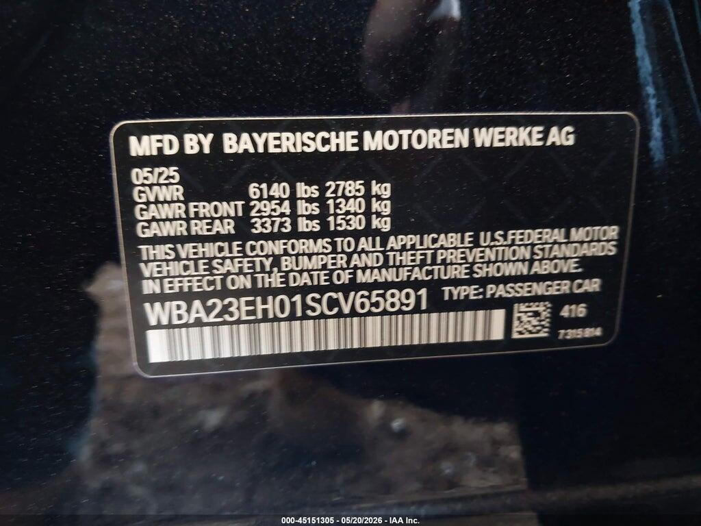 WBA23EH01SCV65891 2025 BMW 740I photo no. 9