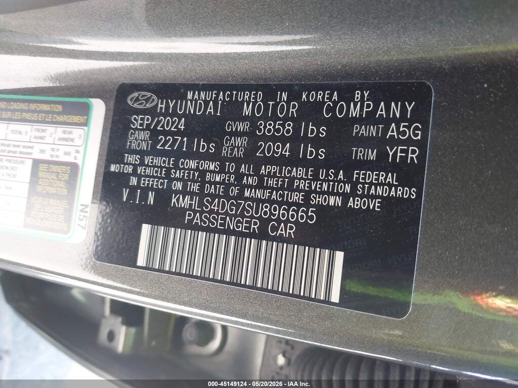 KMHLS4DG7SU896665 2025 HYUNDAI ELANTRA photo no. 9