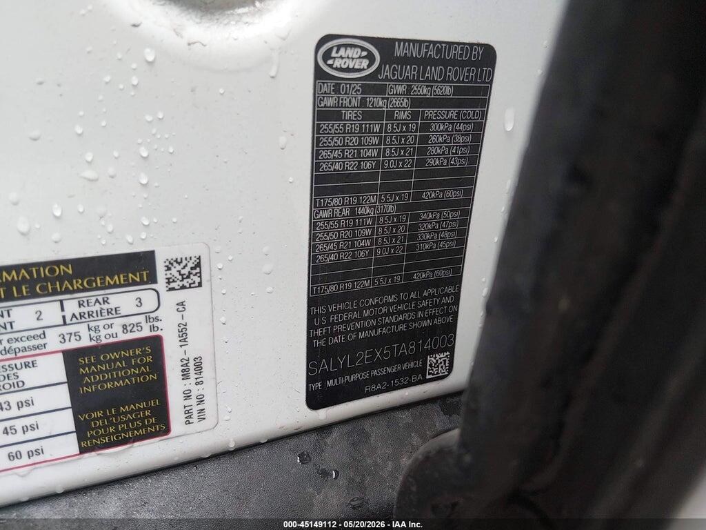 SALYL2EX5TA814003 2026 LAND ROVER RANGE ROVER VELAR photo no. 9