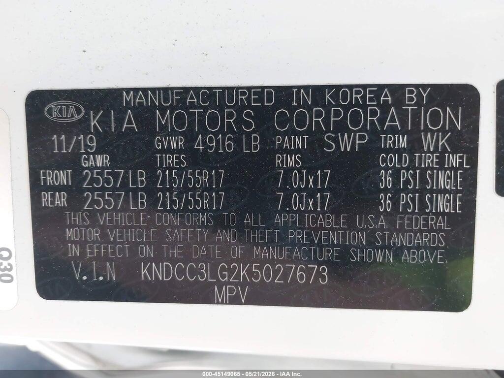 KNDCC3LG2K5027673 2019 KIA NIRO EV photo no. 9