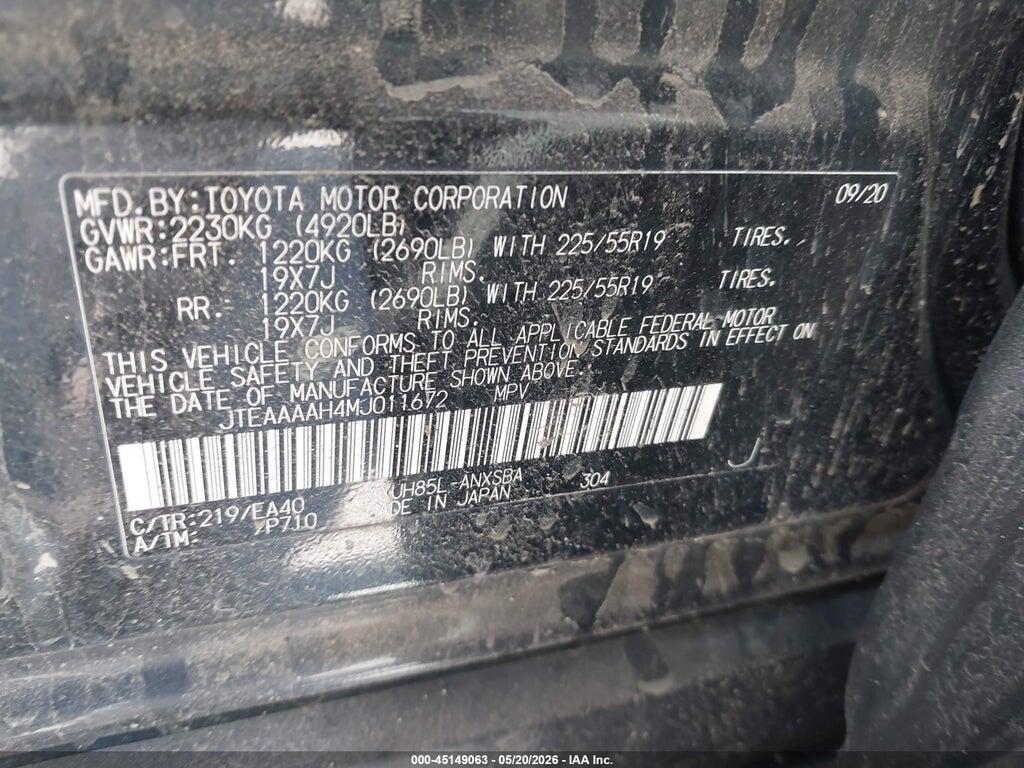 JTEAAAAH4MJ011672 2021 TOYOTA VENZA photo no. 9