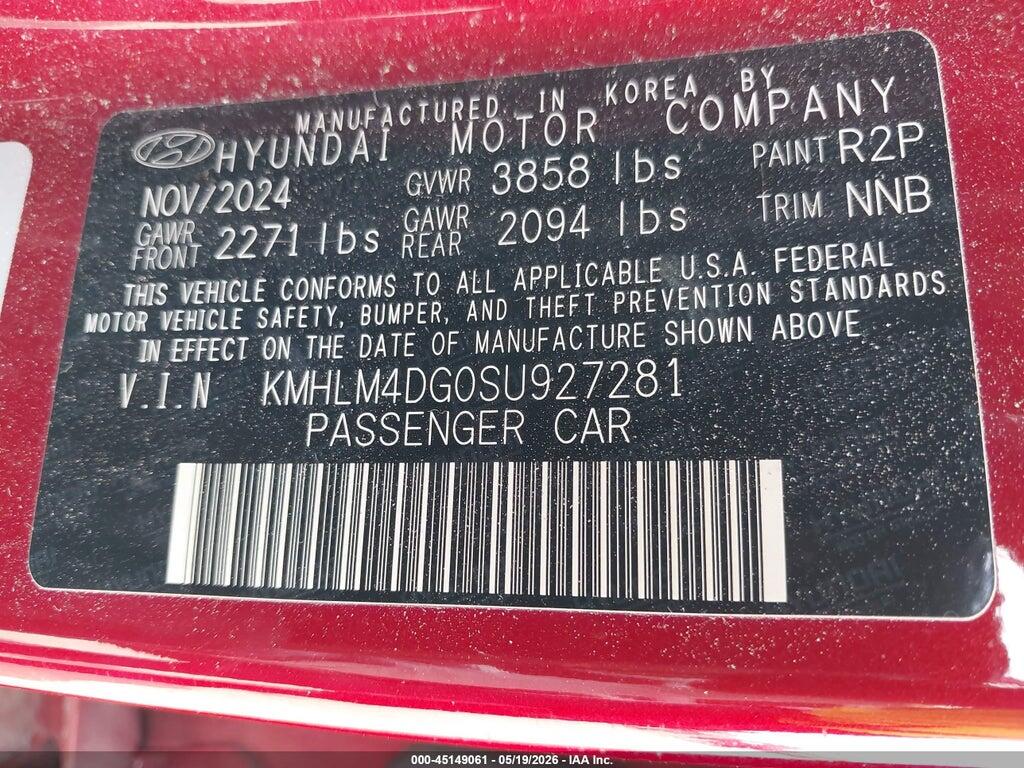 KMHLM4DG0SU927281 2025 HYUNDAI ELANTRA photo no. 9