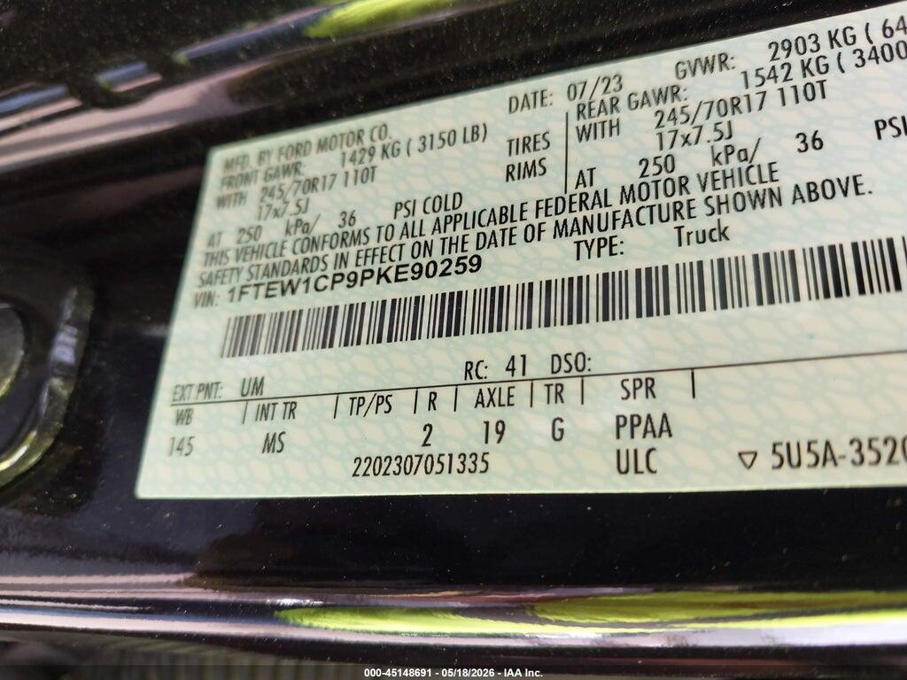 1FTEW1CP9PKE90259 2023 FORD F-150 photo no. 9