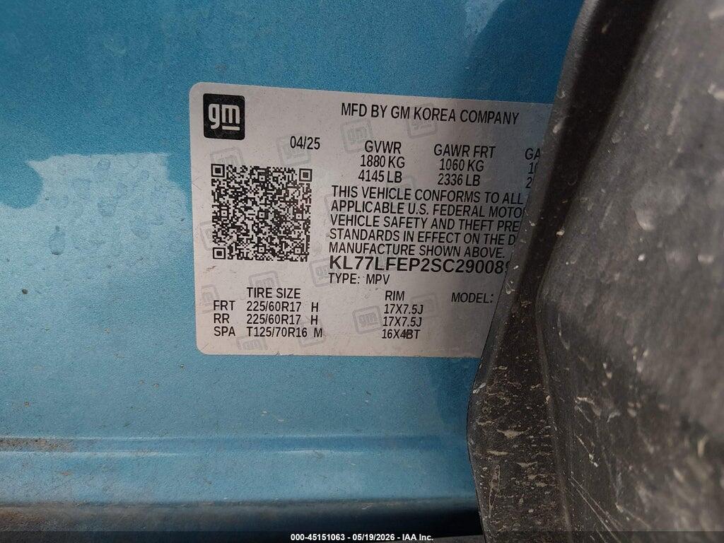 KL77LFEP2SC290089 2025 CHEVROLET TRAX photo no. 9