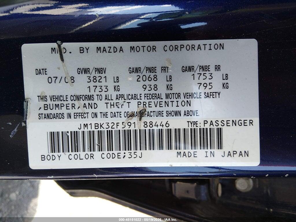 JM1BK32F591188446 2009 MAZDA MAZDA3 photo no. 9