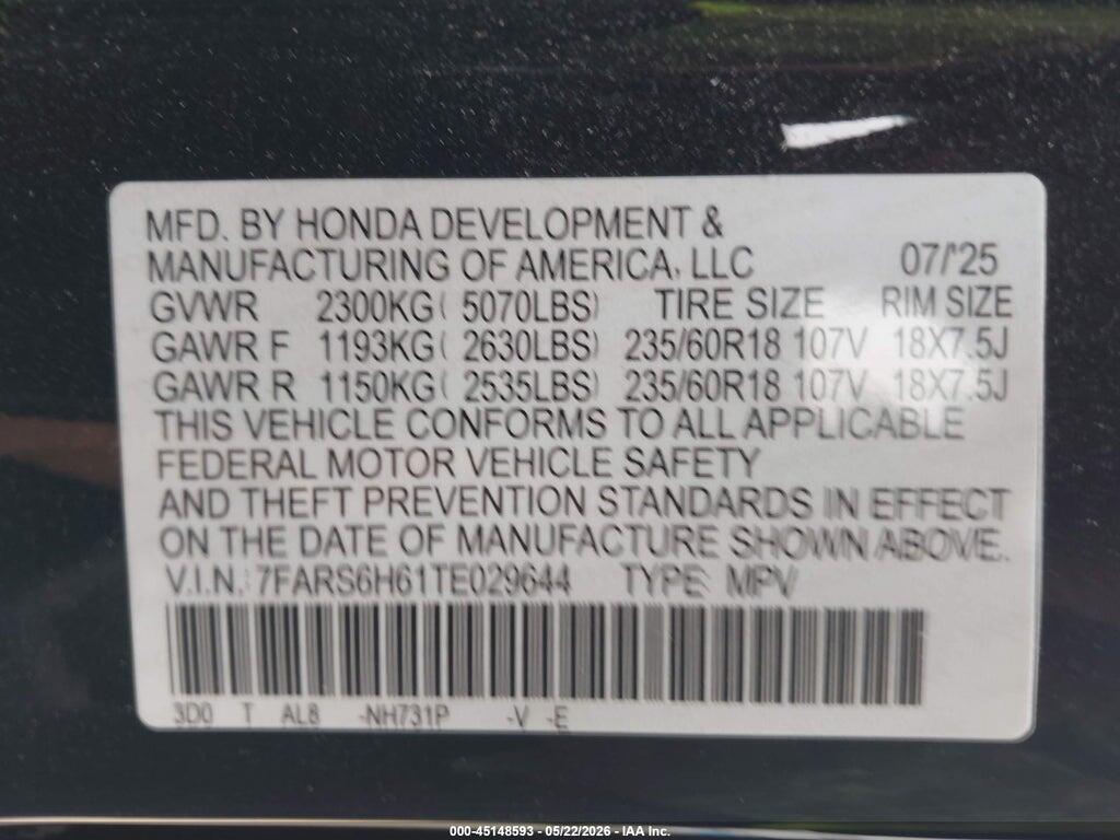 7FARS6H61TE029644 2026 HONDA CR-V HYBRID photo no. 9