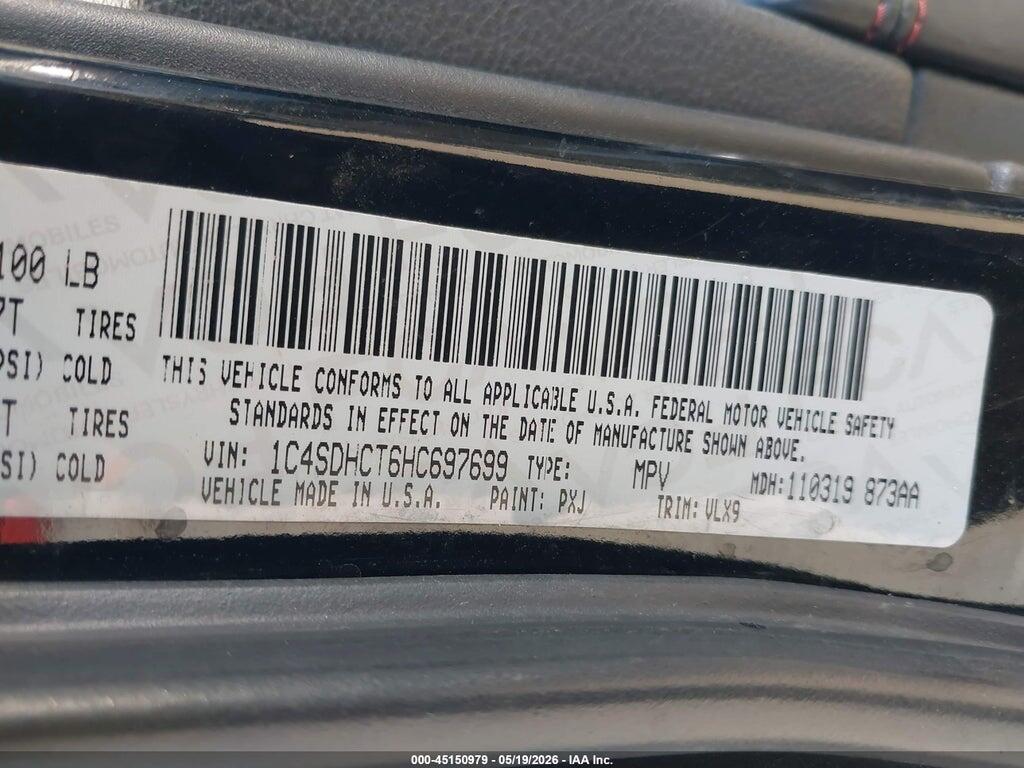 1C4SDHCT6HC697699 2017 DODGE DURANGO photo no. 9