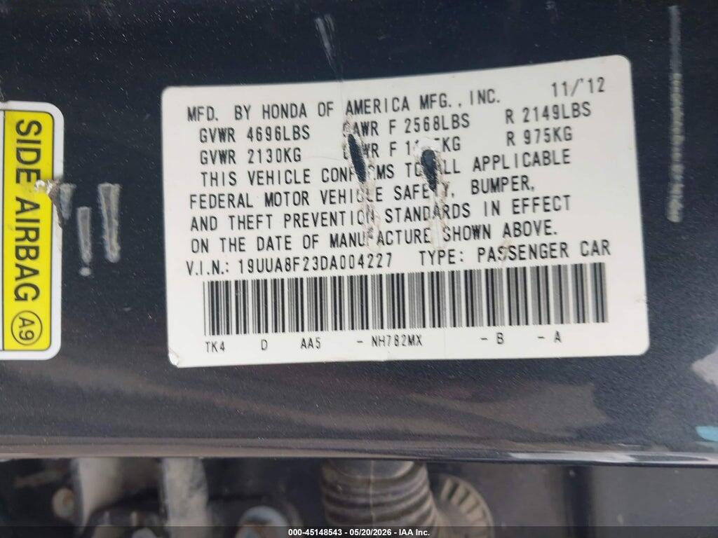 19UUA8F23DA004227 2013 ACURA TL photo no. 9