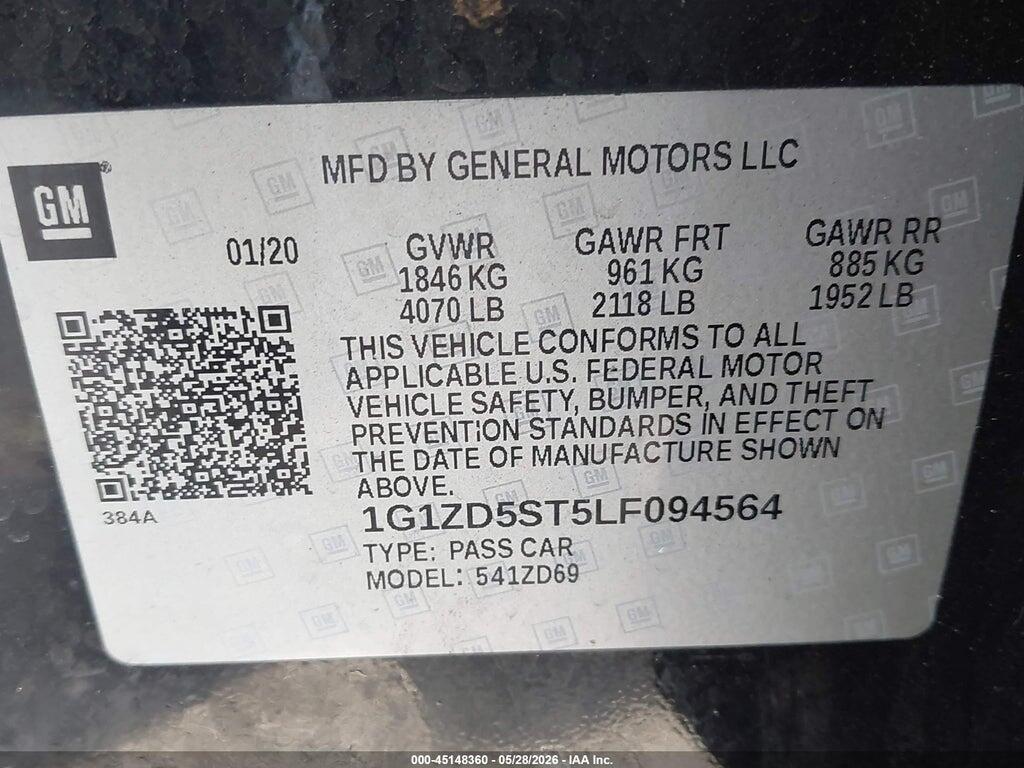 1G1ZD5ST5LF094564 2020 CHEVROLET MALIBU photo no. 9