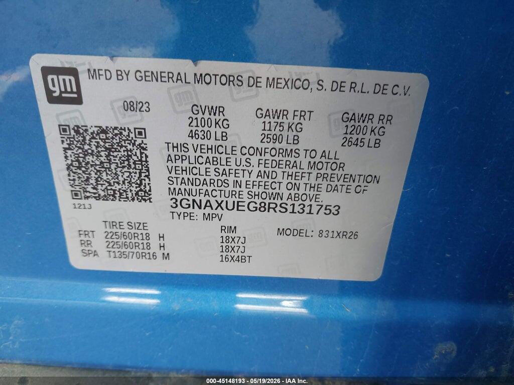3GNAXUEG8RS131753 2024 CHEVROLET EQUINOX photo no. 9