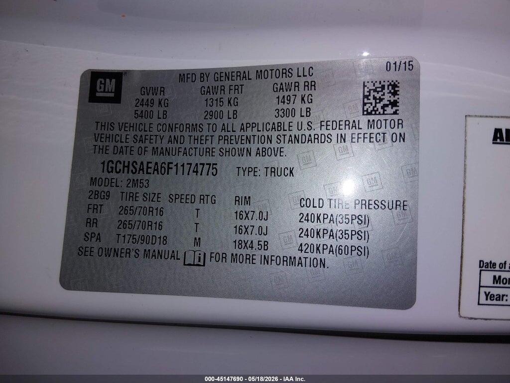 1GCHSAEA6F1174775 2015 CHEVROLET COLORADO photo no. 9