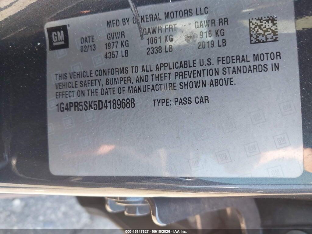 1G4PR5SK5D4189688 2013 BUICK VERANO photo no. 9