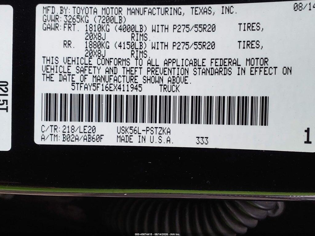5TFAY5F16EX411945 2014 TOYOTA TUNDRA photo no. 9