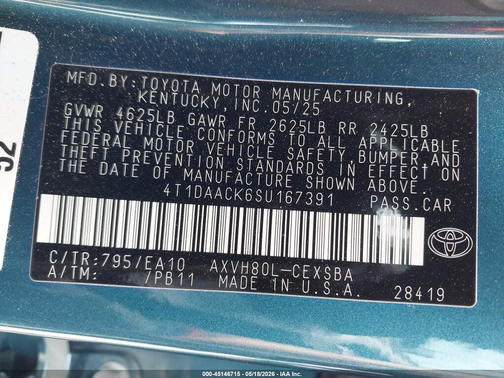 4T1DAACK6SU167391 2025 TOYOTA CAMRY photo no. 9