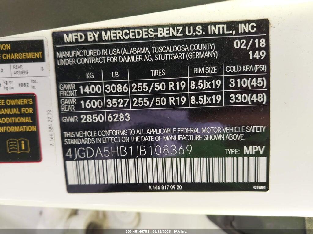4JGDA5HB1JB108369 2018 MERCEDES-BENZ GLE 350 photo no. 9