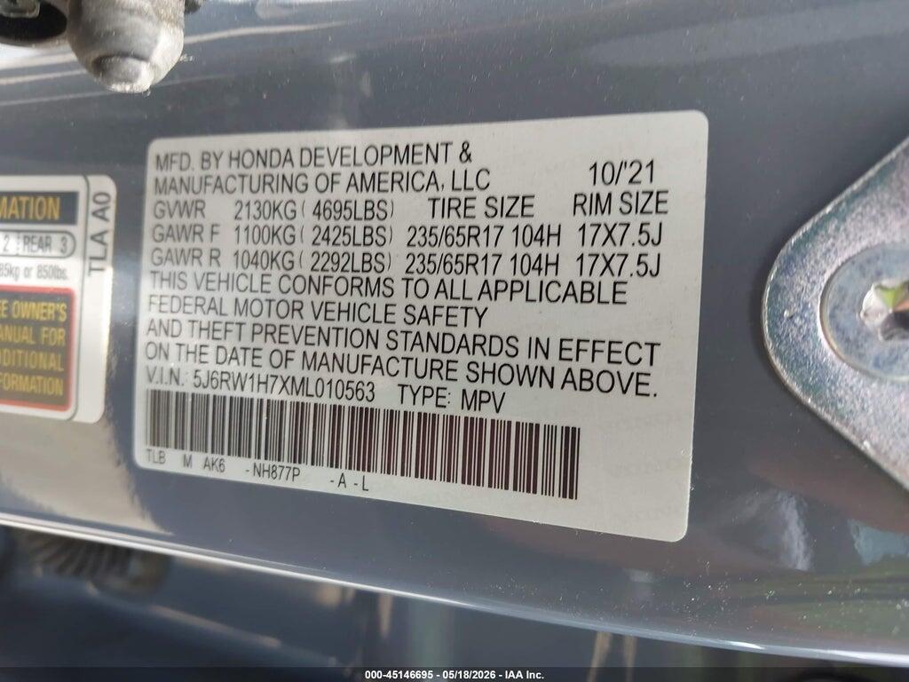 5J6RW1H7XML010563 2021 HONDA CR-V photo no. 9