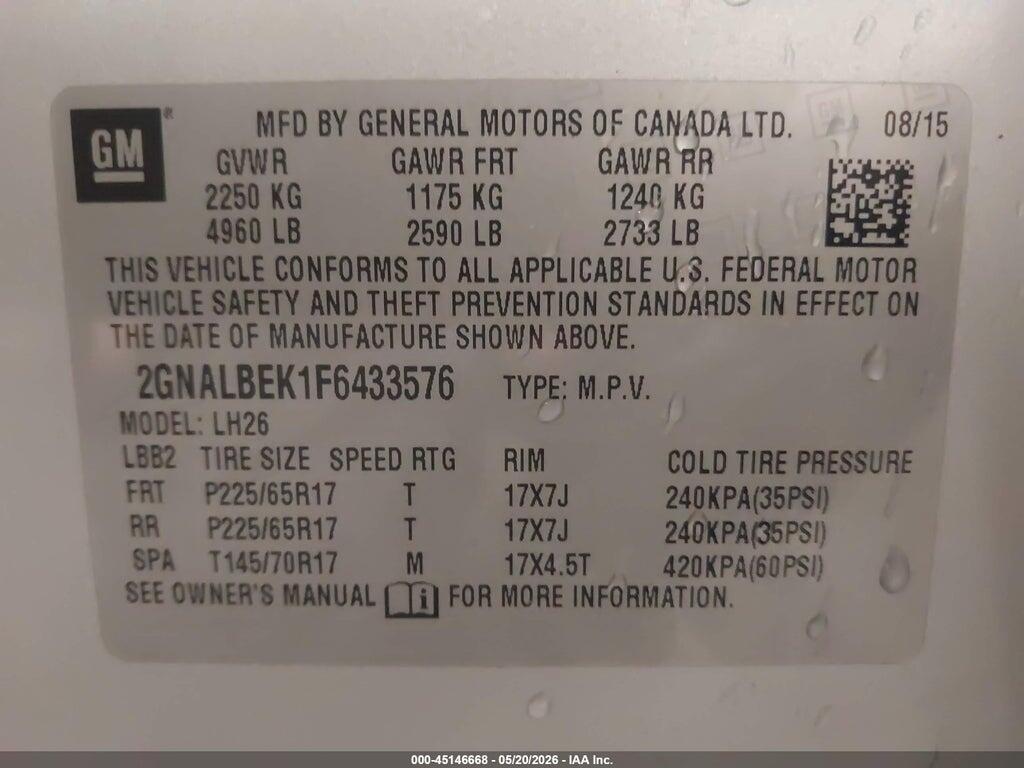2GNALBEK1F6433576 2015 CHEVROLET EQUINOX photo no. 9