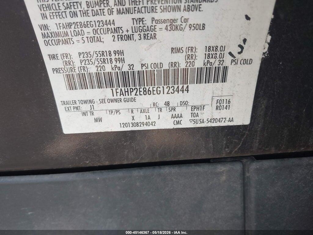 1FAHP2E86EG123444 2014 FORD TAURUS photo no. 9