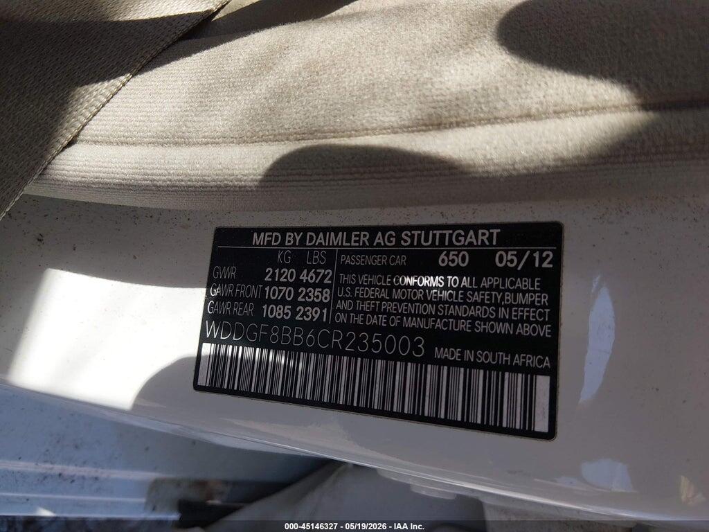 WDDGF8BB6CR235003 2012 MERCEDES-BENZ C 300 photo no. 9