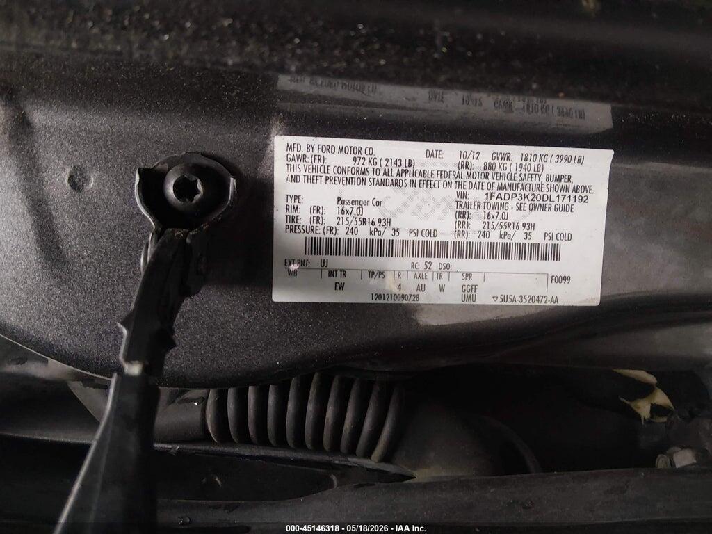 1FADP3K20DL171192 2013 FORD FOCUS photo no. 9