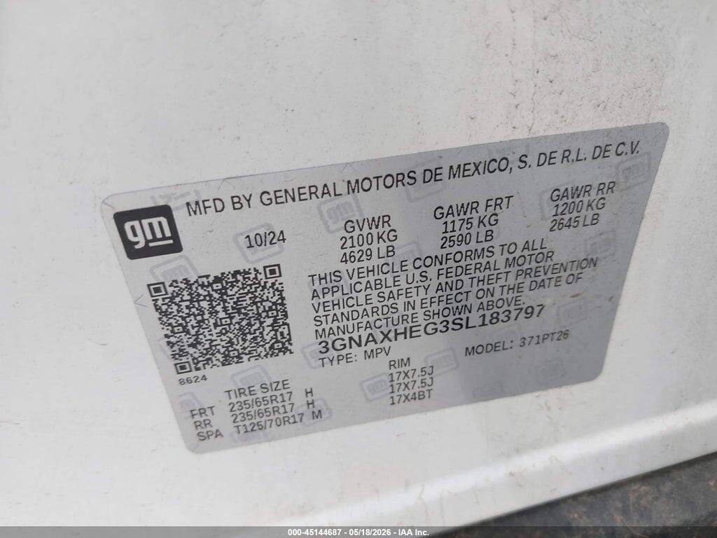 3GNAXHEG3SL183797 2025 CHEVROLET EQUINOX photo no. 9