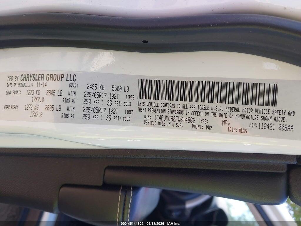 1C4PJMCB2FW614862 2015 JEEP CHEROKEE photo no. 9