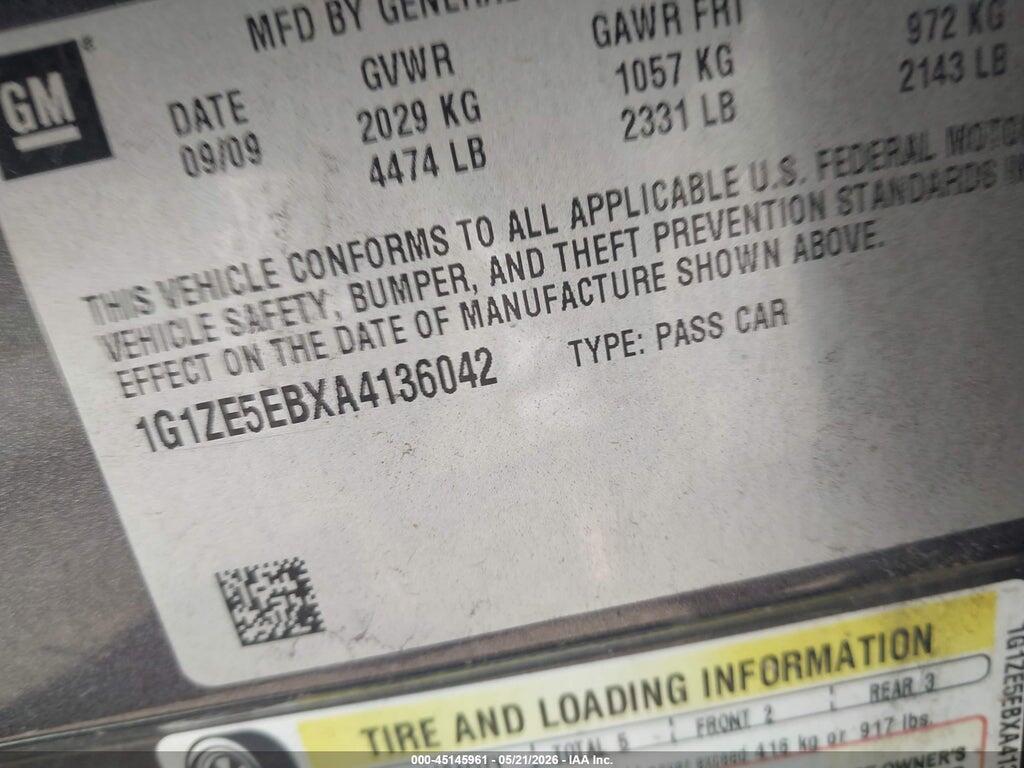 1G1ZE5EBXA4136042 2010 CHEVROLET MALIBU photo no. 9