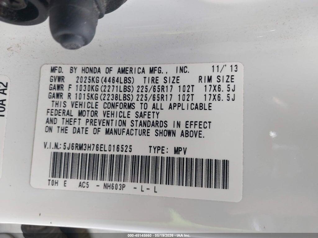 5J6RM3H76EL016525 2014 HONDA CR-V photo no. 9