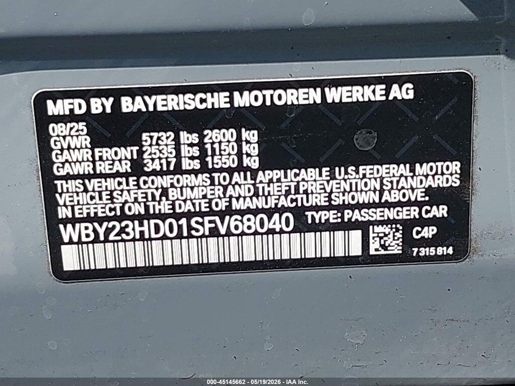 WBY23HD01SFV68040 2025 BMW I4 GRAN COUPE photo no. 9