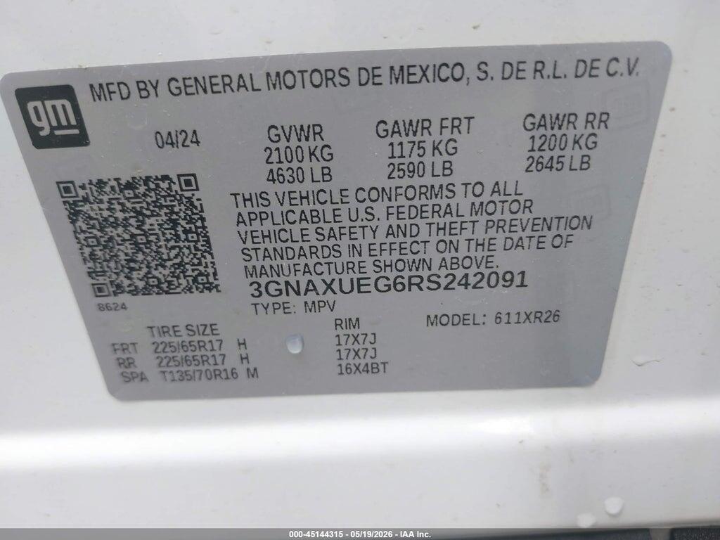 3GNAXUEG6RS242091 2024 CHEVROLET EQUINOX photo no. 9