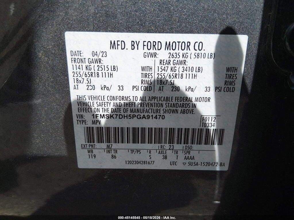 1FMSK7DH5PGA91470 2023 FORD EXPLORER photo no. 9