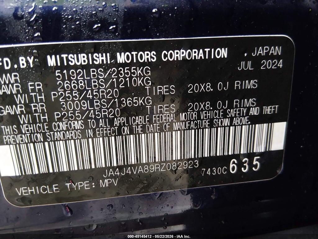 JA4J4VA89RZ082923 2024 MITSUBISHI OUTLANDER photo no. 9