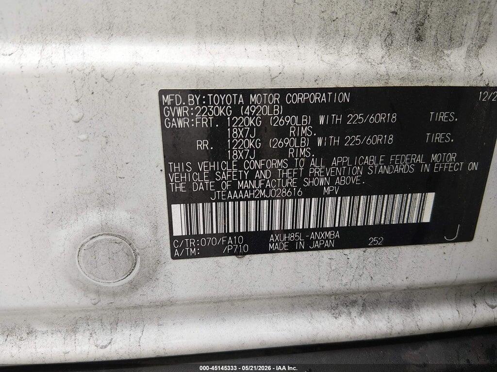 JTEAAAAH2MJ028616 2021 TOYOTA VENZA photo no. 9