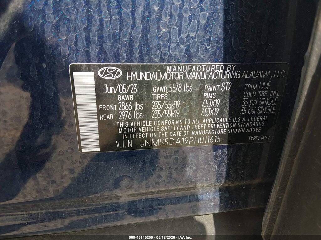 5NMS5DA19PH011615 2023 HYUNDAI SANTA FE HYBRID photo no. 9