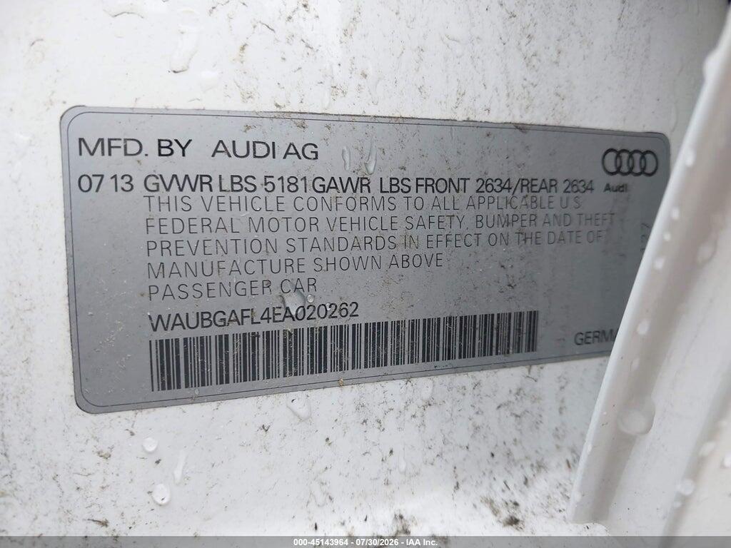 WAUBGAFL4EA020262 2014 AUDI S4 photo no. 9