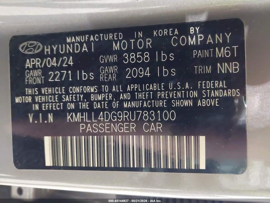 KMHLL4DG9RU783100 2024 HYUNDAI ELANTRA photo no. 9