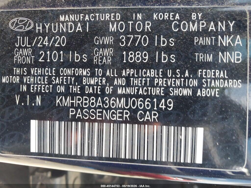 KMHRB8A36MU066149 2021 HYUNDAI VENUE photo no. 9