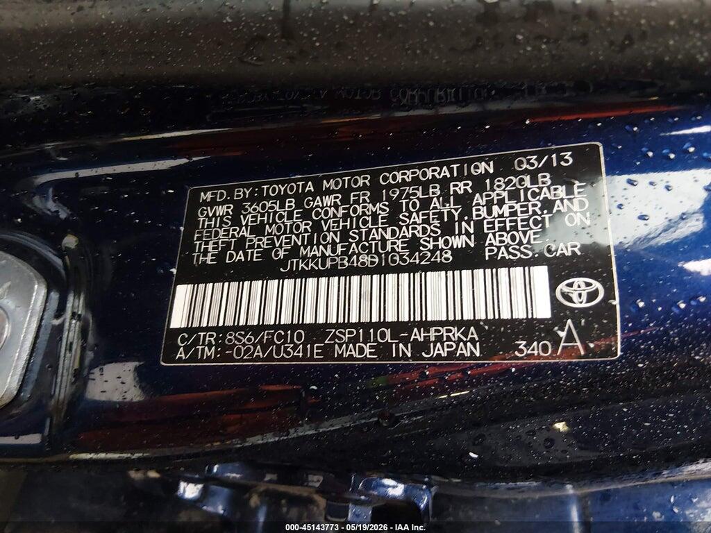 JTKKUPB48D1034248 2013 SCION XD photo no. 9