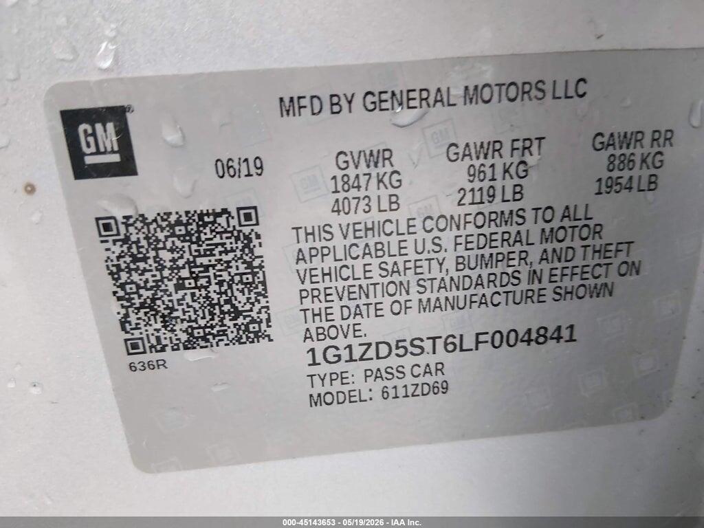 1G1ZD5ST6LF004841 2020 CHEVROLET MALIBU photo no. 9